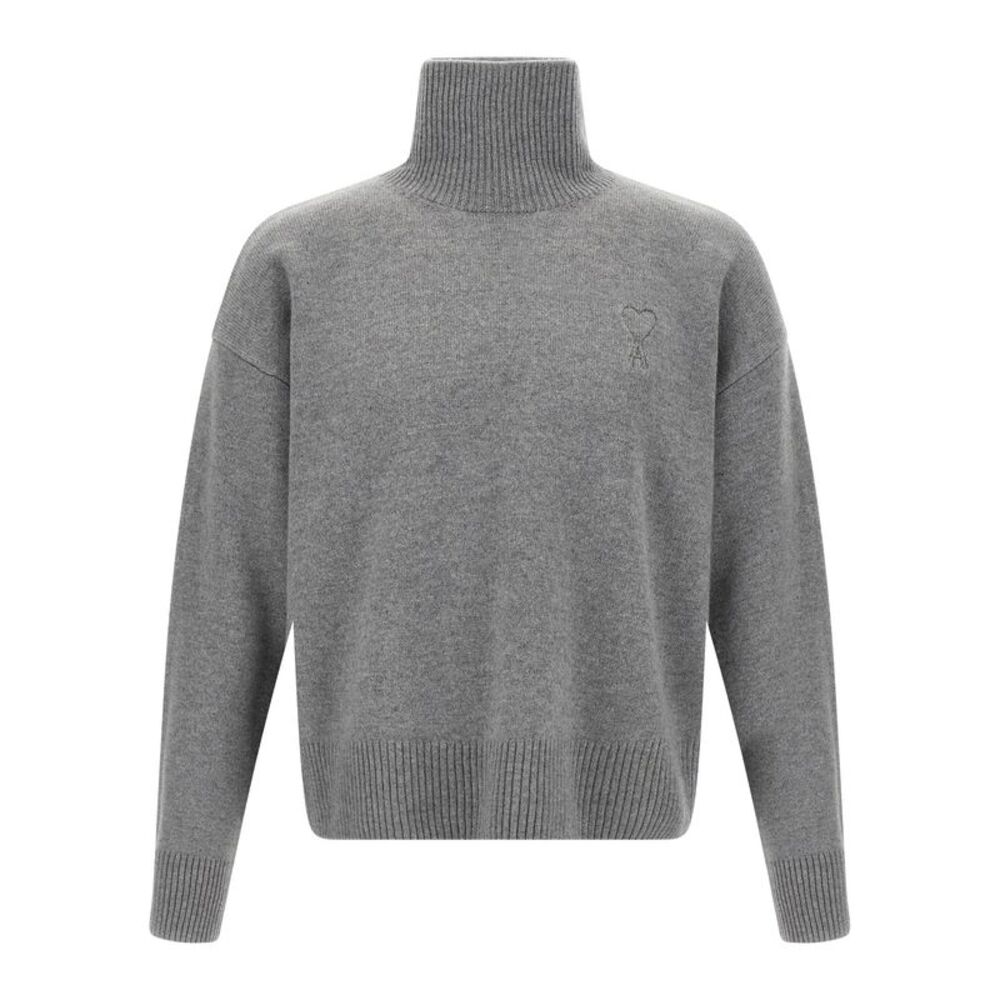 Ami Paris Gray Wool Men's Cardigan